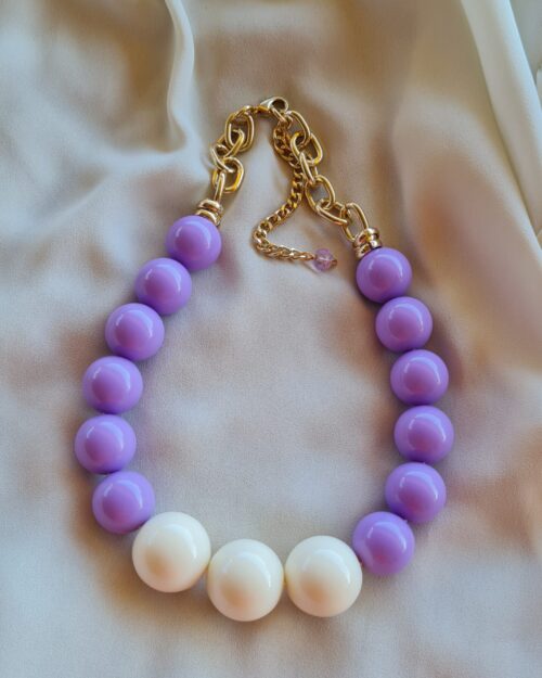 Collana Frida bicolore lilla e panna
