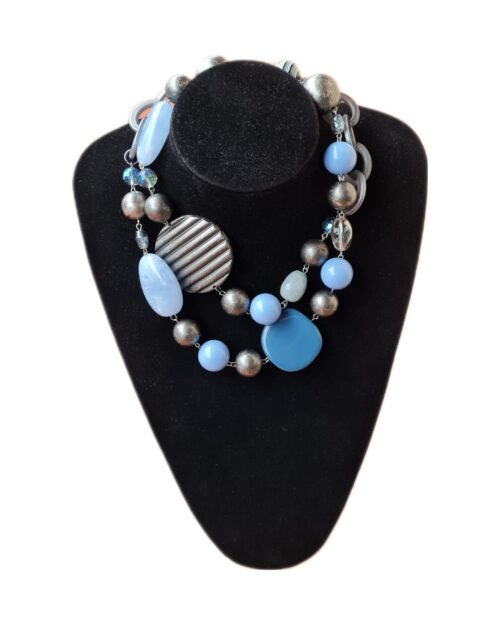 Collana Tecla Primavera celeste e grigio