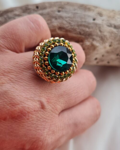 Anello regolabile verde