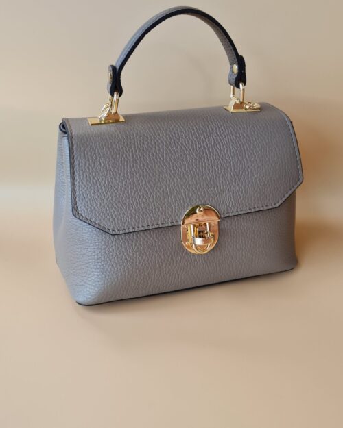 Borsa in pelle color tortora