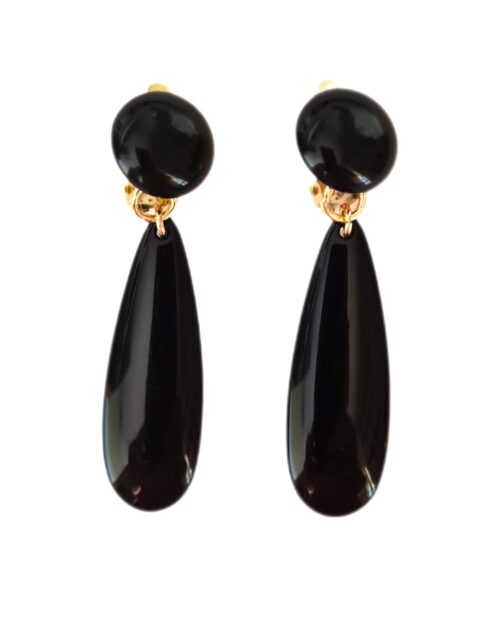 Orecchini neri Kenya a clip