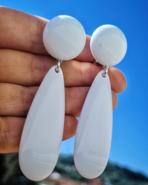 Orecchini a clip bianchi Kenya