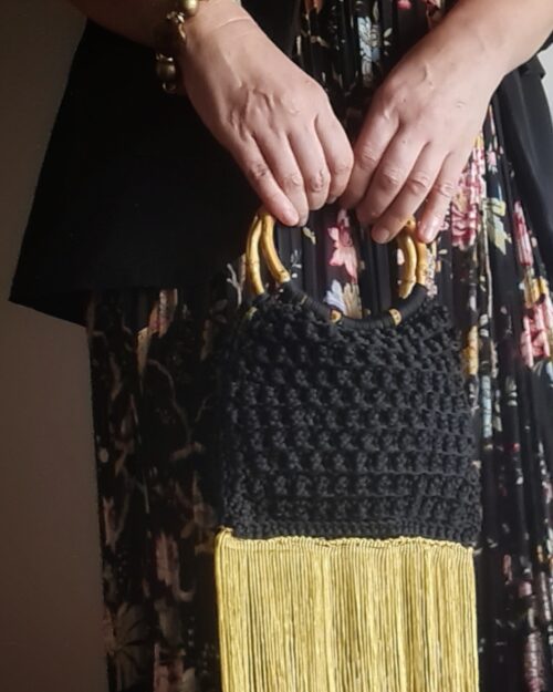 Micro borsetta Nocciolina con frange