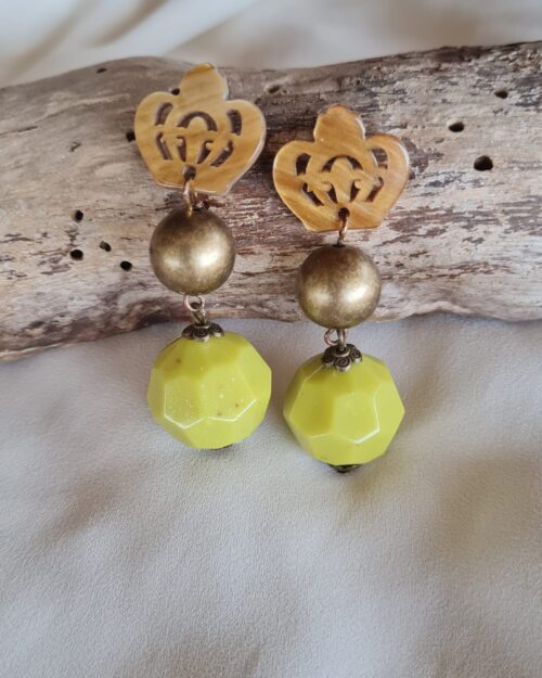 Orecchini pendenti Dafne sui toni del giallo e marrone