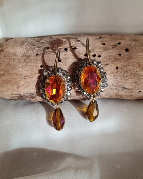 Orecchini pendenti Luce color rame