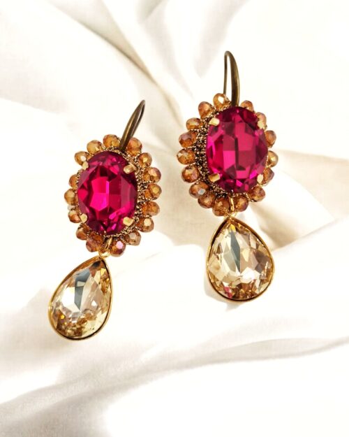 Orecchini pendenti Luce rosso intenso