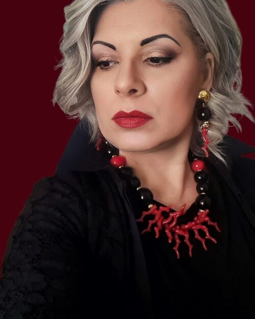 Collana Teti con coralli in resina