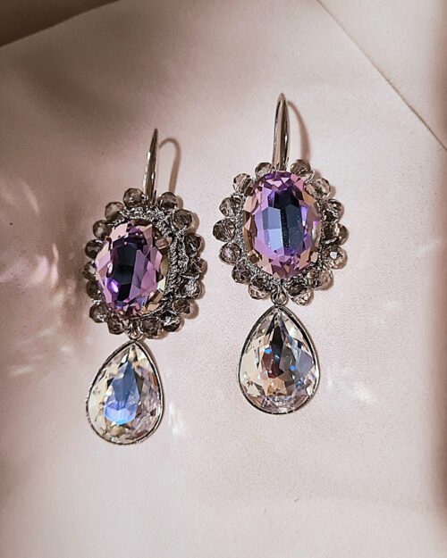 Orecchini pendenti Luce rosa boreale