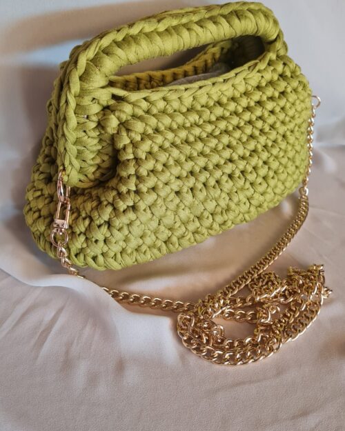 Mini Clutch lime in fettuccia