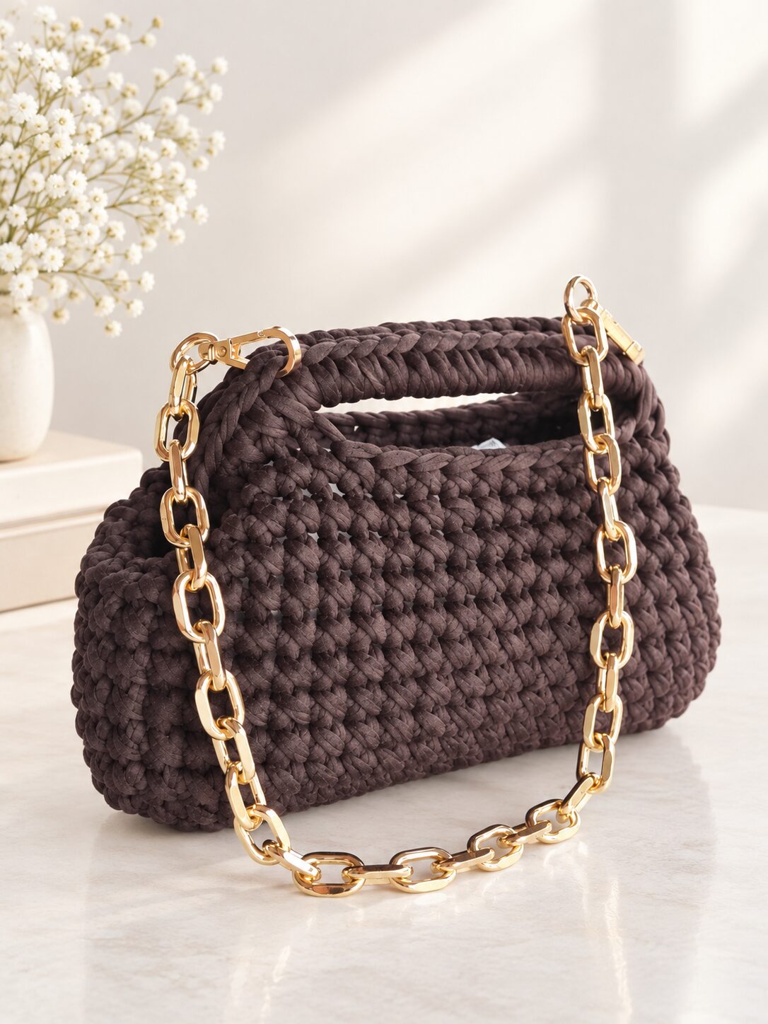 Mini Clutch marrone caffé - immagine 2