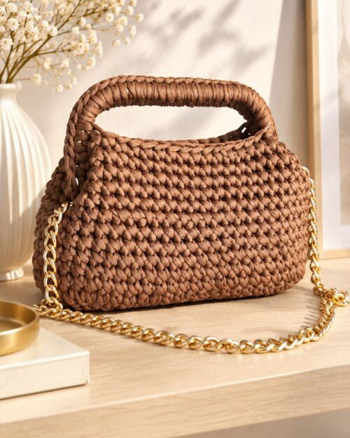 Mini Clutch marrone tabacco