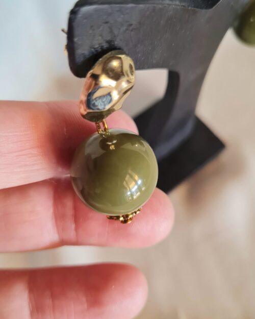 Orecchini Frida verde oliva