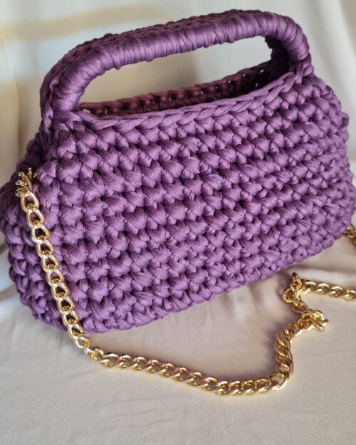 Mini Clutch malva in fettuccia